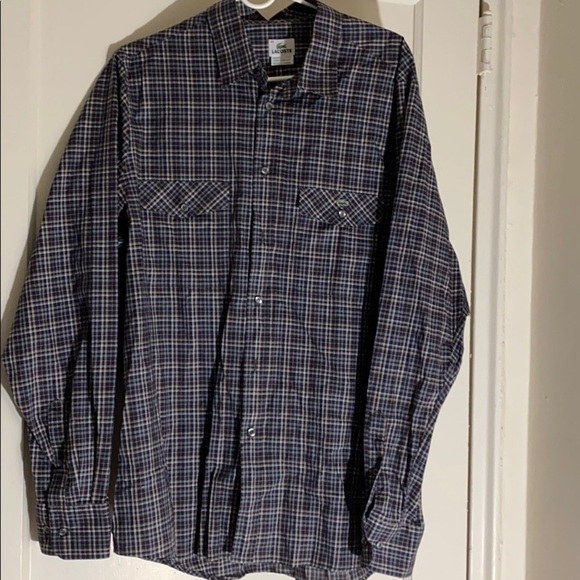 Lacoste Other - Lacoste Navy Plaid button down shirt